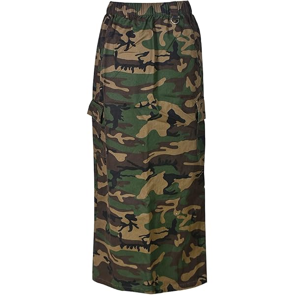 Amazon.com: ksotutm Camo Skirt Midi Skirt Cargo Skirt Pocket Skirt